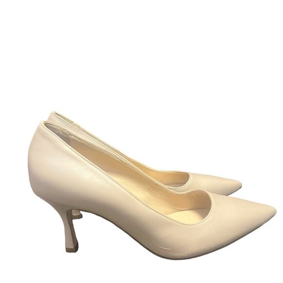 Kahmune Nude Becky Napa Leather Classic 70mm Pointed Toe Comfort Pump New 40 - Picture 2 of 9